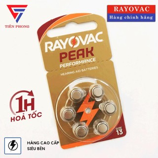Pin máy trợ thính a13 pr48 ag5 13 rayovac chính hãng - vỉ 6 viên