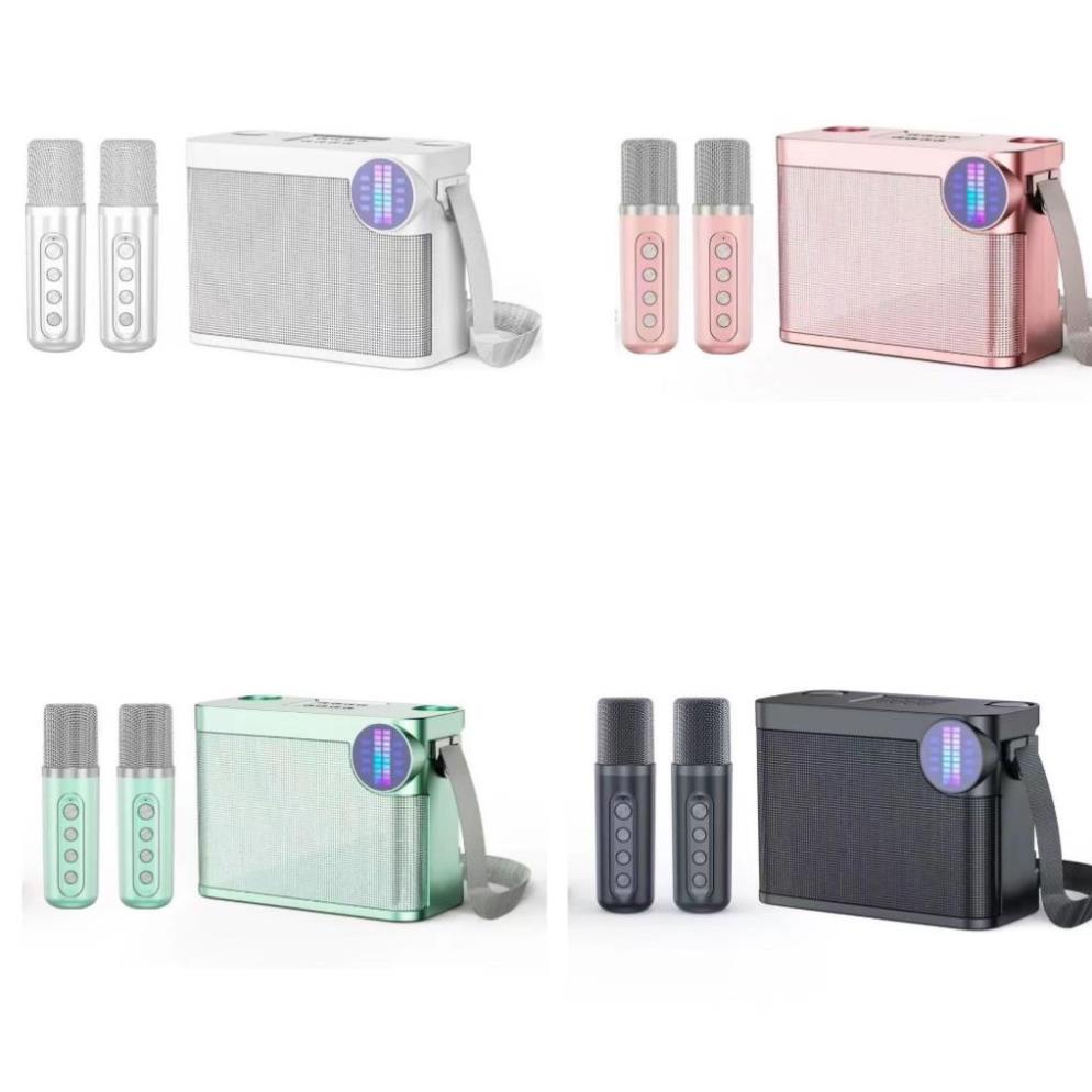 Loa karaoke Kèm Micro Bluetooth YS-214 có 2 micro màn hình Led Nháy Theo Nhạc, Thẻ nhớ TF USB cổng AUX 3.5 taphoanhaso