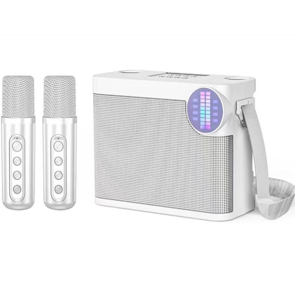Loa karaoke Kèm Micro Bluetooth YS-214 có 2 micro màn hình Led Nháy Theo Nhạc, Thẻ nhớ TF USB cổng AUX 3.5 taphoanhaso