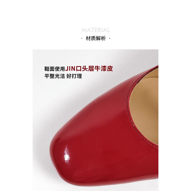 Giày Xăng Đan Gót Thấp Hở Mũi Chất Liệu Da Phong Cách Pháp Thời Trang Mùa Xuân 2023 Cho Nữ