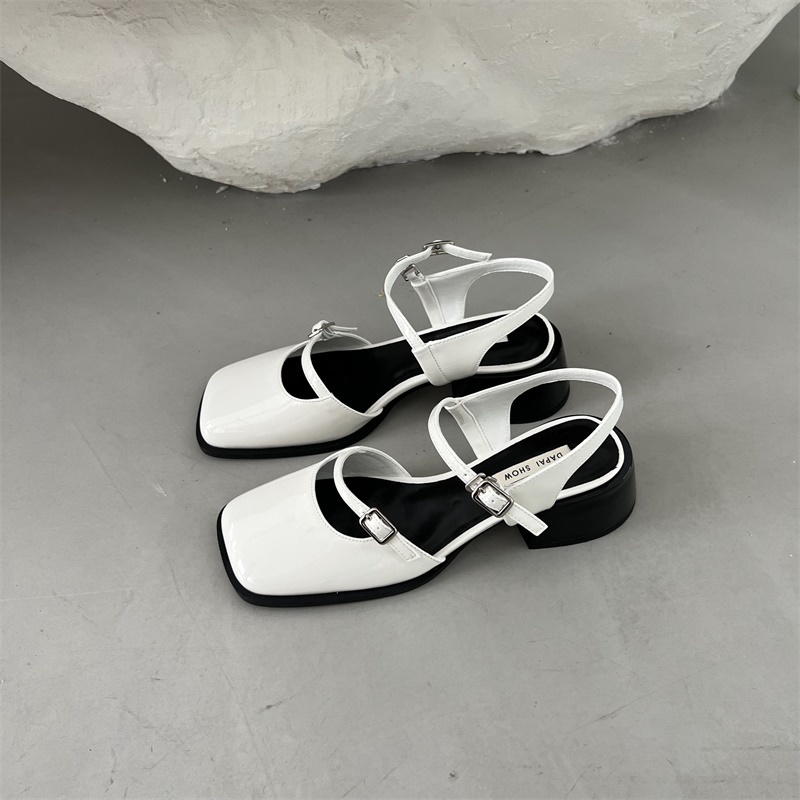 Giày Sandal Cao Gót Mũi Vuông Phong Cách Pháp Thời Trang Mùa Hè Cho Nữ