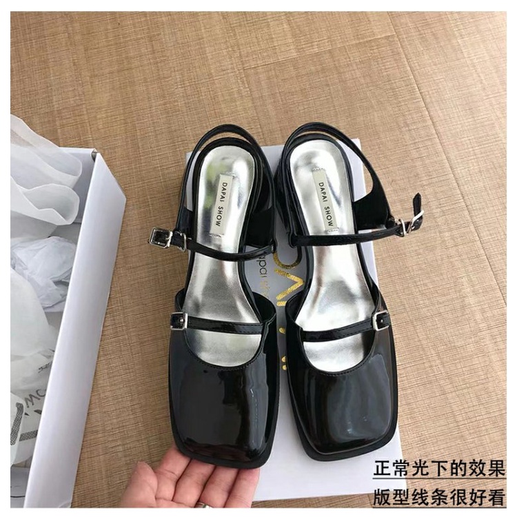 Giày Sandal Cao Gót Mũi Vuông Phong Cách Pháp Thời Trang Mùa Hè Cho Nữ
