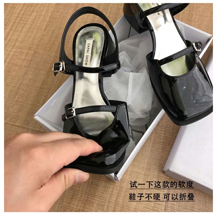 Giày Sandal Cao Gót Mũi Vuông Phong Cách Pháp Thời Trang Mùa Hè Cho Nữ