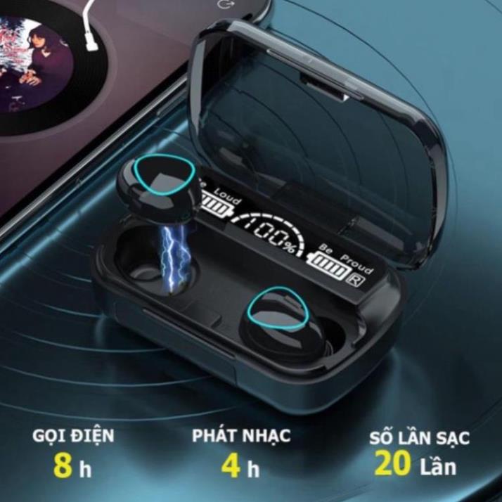 Tai Nghe Bluetooth Không Dây M10 Phiên Bản Pro Nâng Cấp Pin Trâu 3000mah, Nút Cảm Ứng, Màn Hình Led Gaming, Chống Nước H