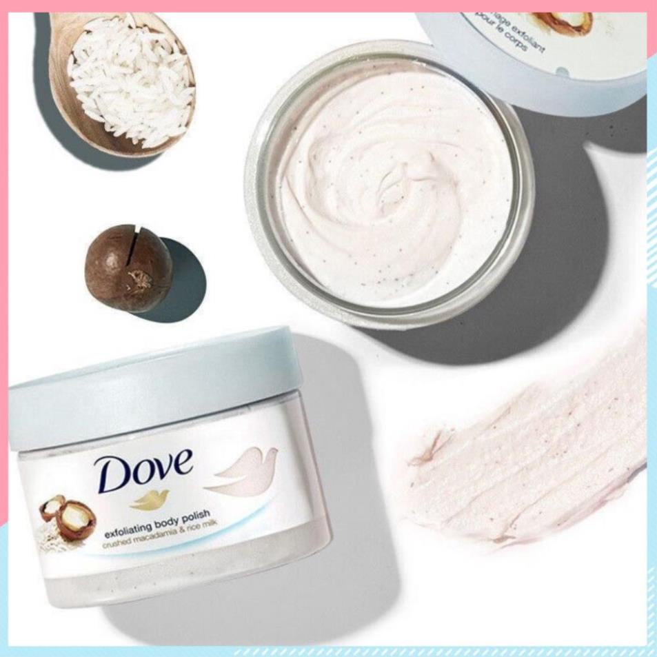 Tẩy Tế Bào Chết Dove Exfoliating Body Polish Scrub tẩy da chết, dưỡng ẩm toàn thân 298g - ROSE COSMETICS