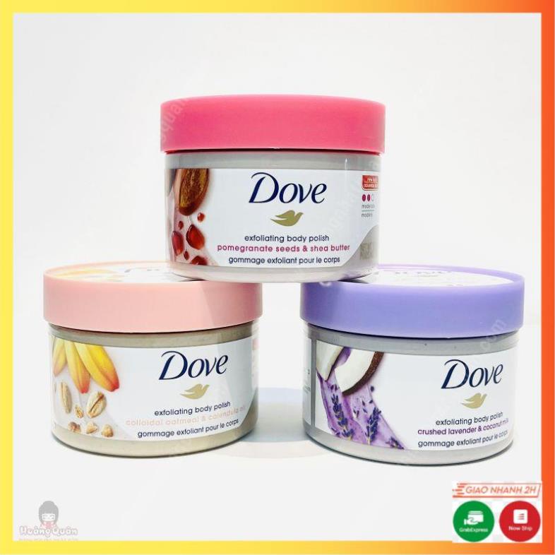 Tẩy Tế Bào Chết Dove Exfoliating Body Polish Scrub tẩy da chết, dưỡng ẩm toàn thân 298g - ROSE COSMETICS