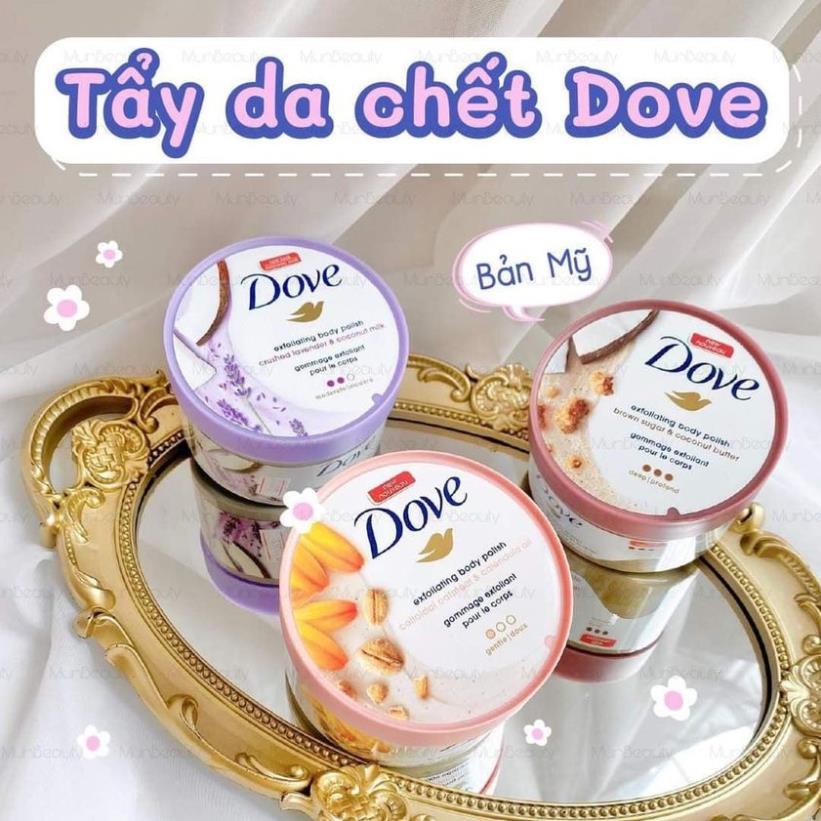 Tẩy Tế Bào Chết Dove Exfoliating Body Polish Scrub tẩy da chết, dưỡng ẩm toàn thân 298g - ROSE COSMETICS