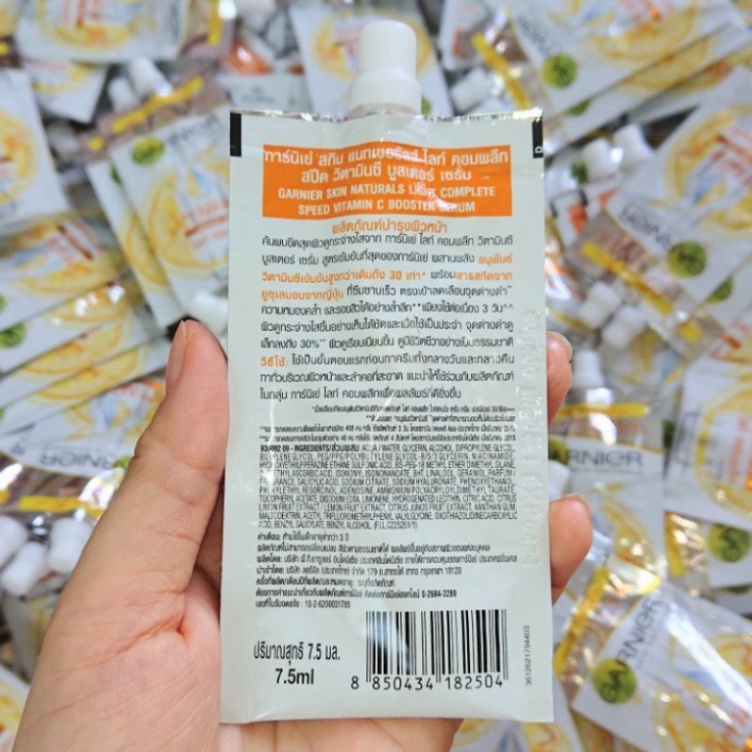 Tinh chất Garnier Bright Complete 30x Vitamin C Booster Serum sáng da mờ thâm 7,5ml