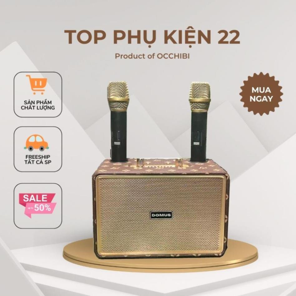 Loa Bluetooth DOMUS DP86 Kèm 2 Micro, Bass Mạnh, Âm Thanh Rõ, Full Box, Loa Hát Kèm Mic Bluetooth 5.2 taphoanhaso