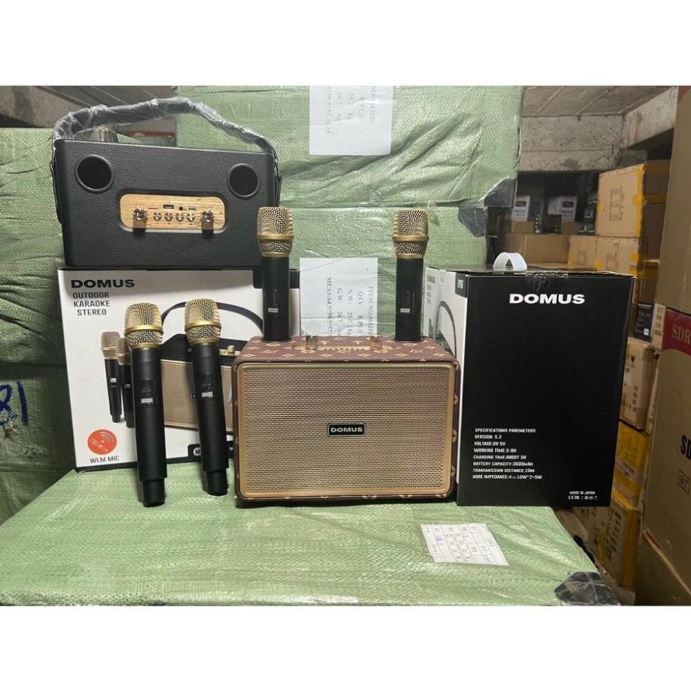 Loa Bluetooth DOMUS DP86 Kèm 2 Micro, Bass Mạnh, Âm Thanh Rõ, Full Box, Loa Hát Kèm Mic Bluetooth 5.2 taphoanhaso