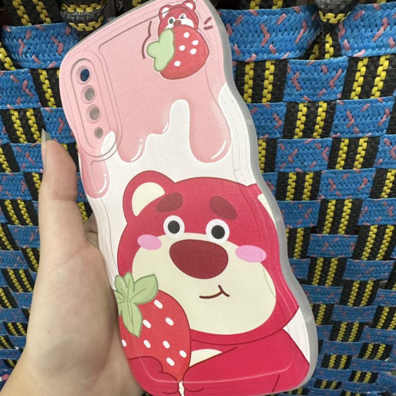 Case ốp lưng Samsung A50 A50S A30S dẻo gấu dâu lotso siêu dễ thương viền lượn sóng bảo vệ camera