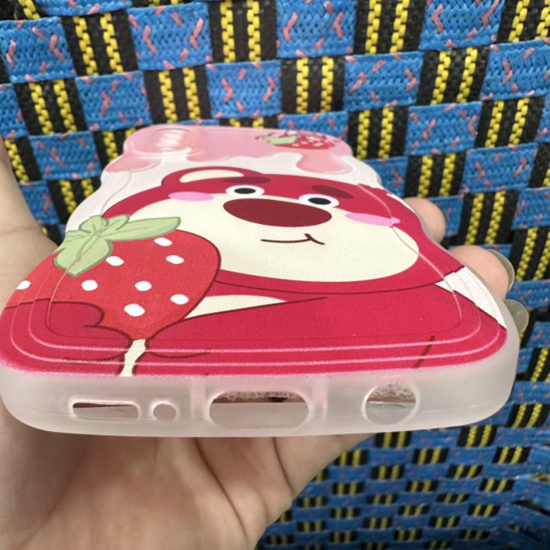 Case ốp lưng Samsung A50 A50S A30S dẻo gấu dâu lotso siêu dễ thương viền lượn sóng bảo vệ camera