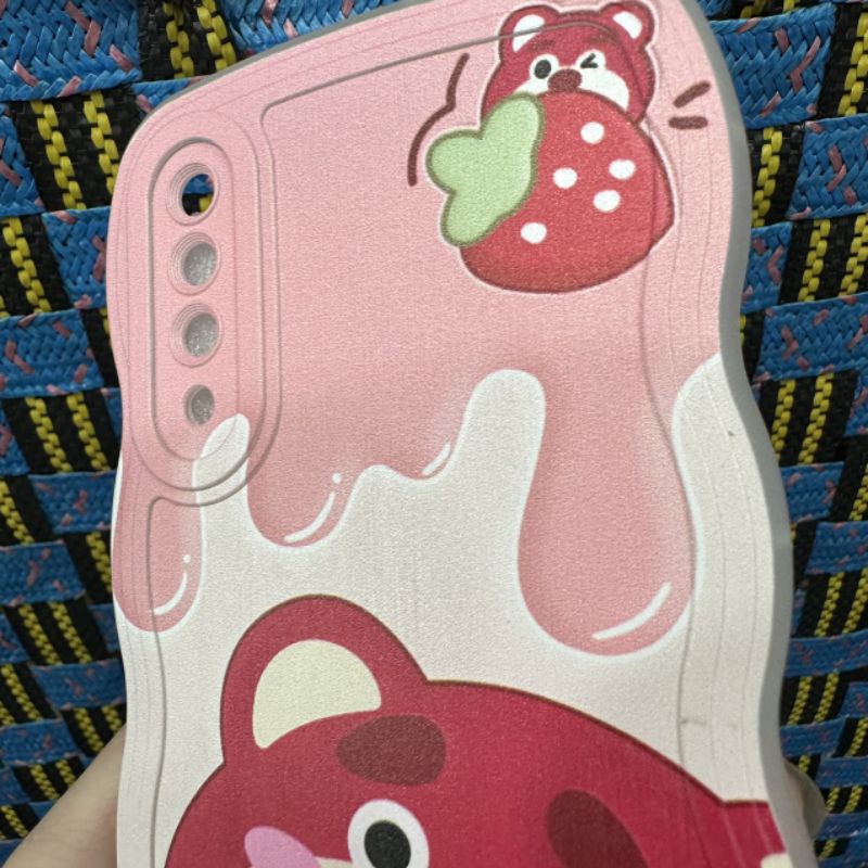 Case ốp lưng Samsung A50 A50S A30S dẻo gấu dâu lotso siêu dễ thương viền lượn sóng bảo vệ camera