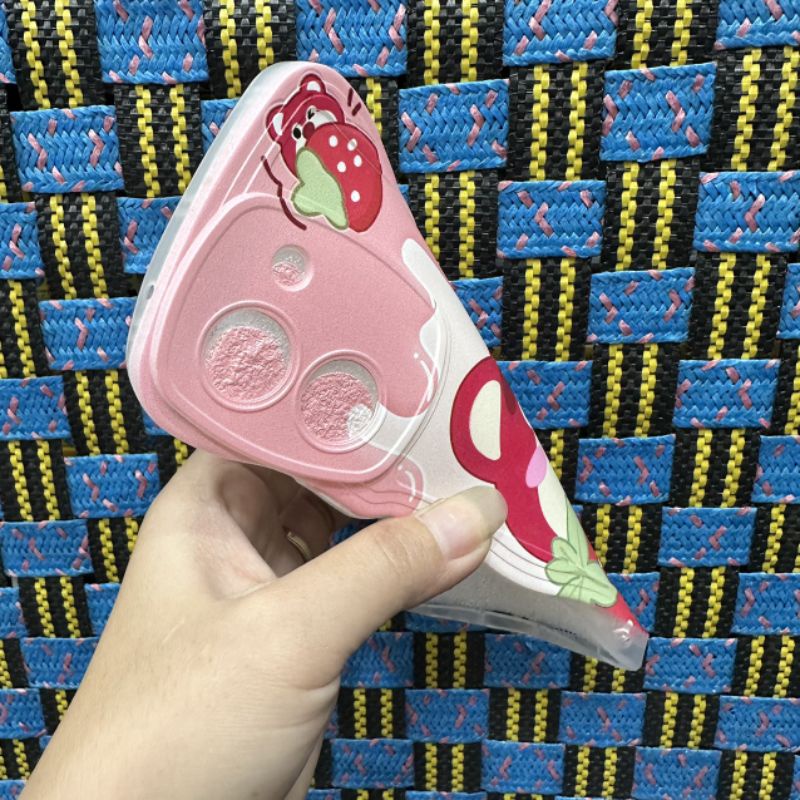 Case ốp lưng Vivo Y36 dẻo gấu dâu lotso siêu dễ thương viền lượn sóng bảo vệ camera