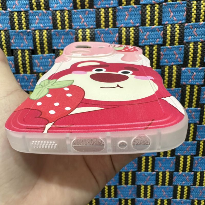 Case ốp lưng Vivo Y36 dẻo gấu dâu lotso siêu dễ thương viền lượn sóng bảo vệ camera
