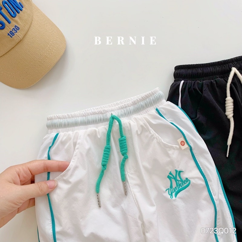 Quần gió thể thao bé trai bé gái 2 lớp thêu chữ NY từ 9-25kg Bernie - Quần dài thu đông bé trai bé gái - 0723Q012