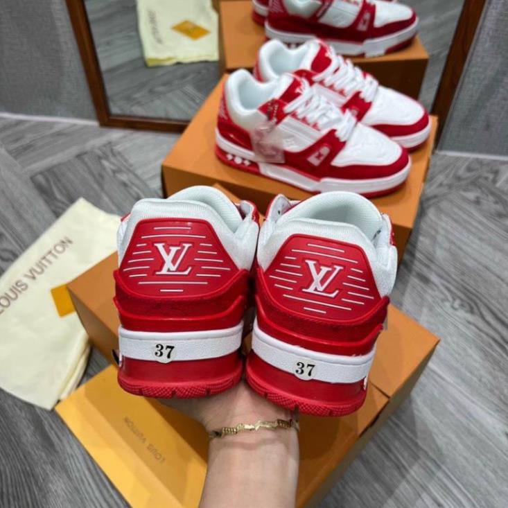 Giày Thể Thao LV Louis Vuitton Trainer Black White Nam Nữ, Giày LV Đỏ, Đen Các Màu Hót Siêu Chất FULL BOXBILL