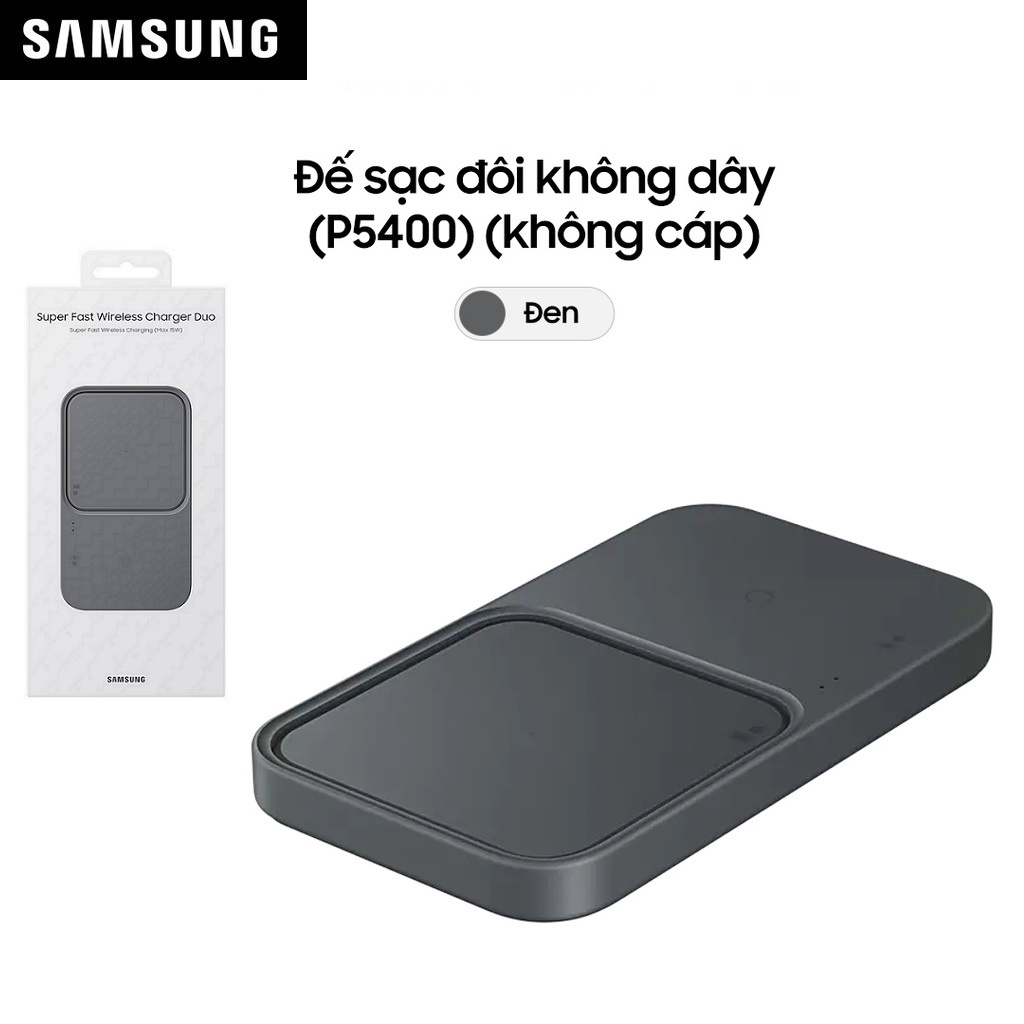 Đế sạc đôi không dây Samsung 15W (không cáp) EP-P5400 - Hàng Chính Hãng