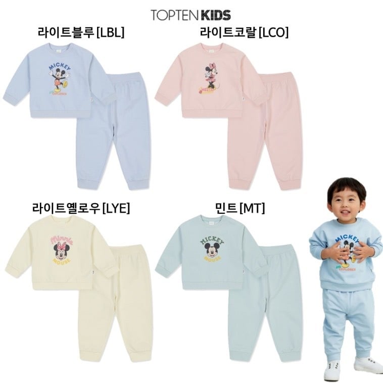 Bộ nỉ da cá Topten baby minnie mickey nhiều màu BTBG size 80/90/100
