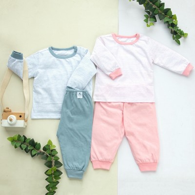 Bộ Sơ Sinh Dài Tay, Nút Vai MIOMIO - Hoạ Tiết Sọc cho  Bé Trai, Bé Gái (Từ 0-24 tháng), Vải Cotton