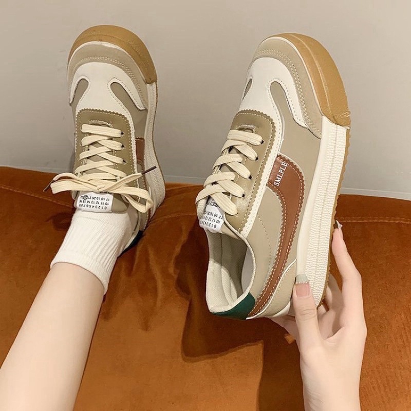 XẢ KHO SIÊU RẺ giày thể thao nữ meo meo sale rẻ do mất 1/2 chữ meo meo và giày thể thao không hộp nâu đen sale giá rẻ