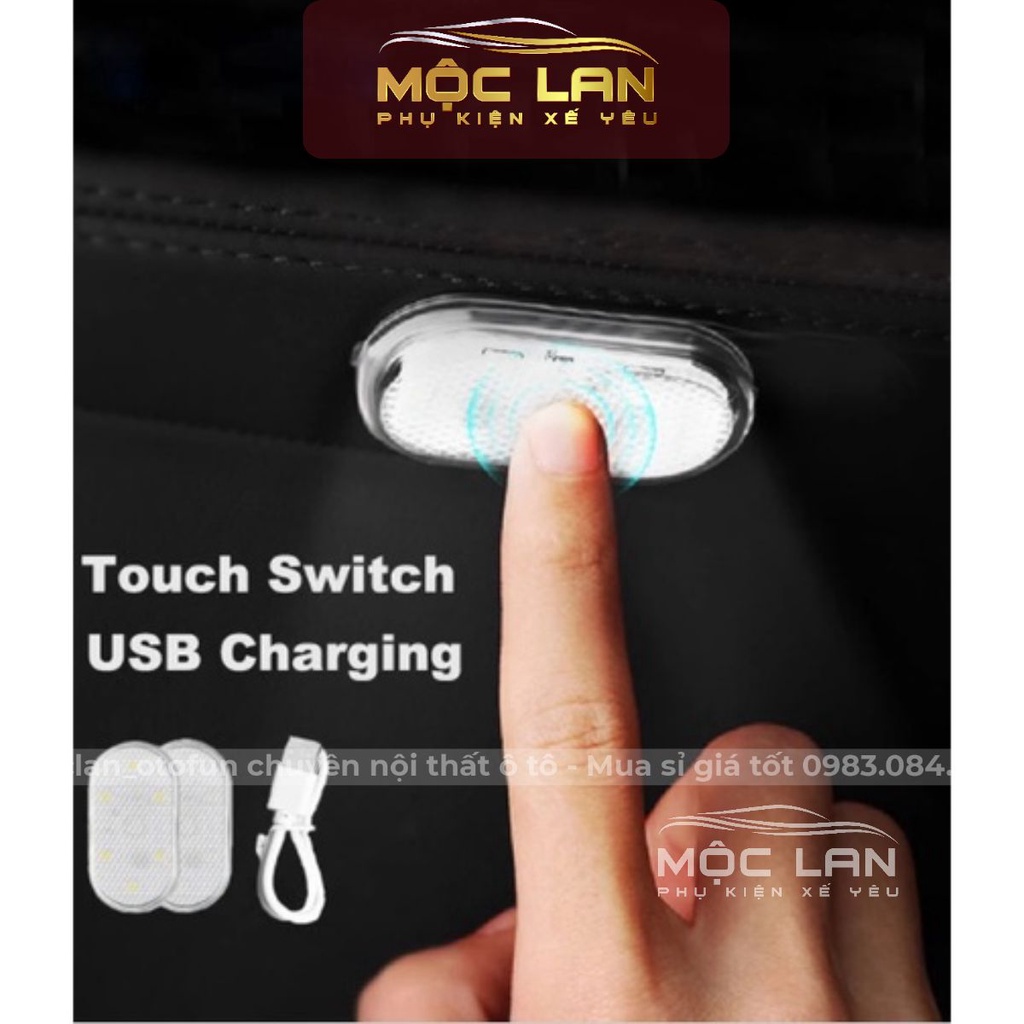 Đèn led cảm ứng không dây gắn trần xe ô tô sạc cổng USB tiện dụng - đèn led gầm mini ô tô