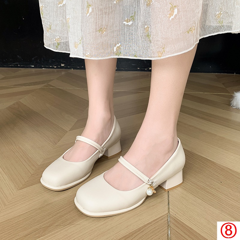 Giày Búp Bê Mũi Vuông Đế Dày Thời Trang Dự Tiệc Cho Nữ