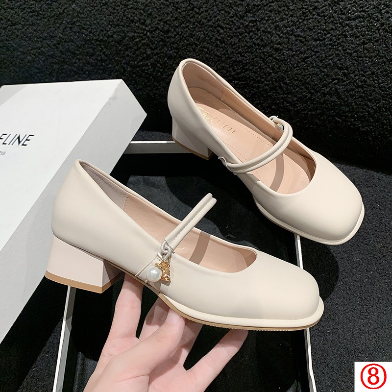 Giày Búp Bê Mũi Vuông Đế Dày Thời Trang Dự Tiệc Cho Nữ