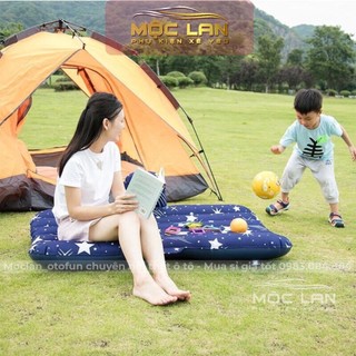 Đệm Hơi, Giường Hơi Ô Tô Vải Dù Cao Cấp Hình Sao hàng chân rời chịu tải trọng lớn không lo rách bục hỏng