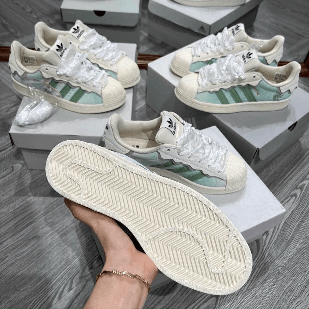 XẢ KHO SIÊU RẺ Giày thể thao nữ adidas cao cấp mũi sò 2 màu mới 2022 chất liệu da sịn có bảo hành tặng kèm hộp