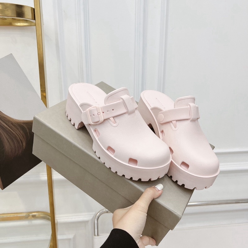 XẢ KHO SIÊU RẺ giày sục crow cnk đế 5cm mũi tròn fullbox