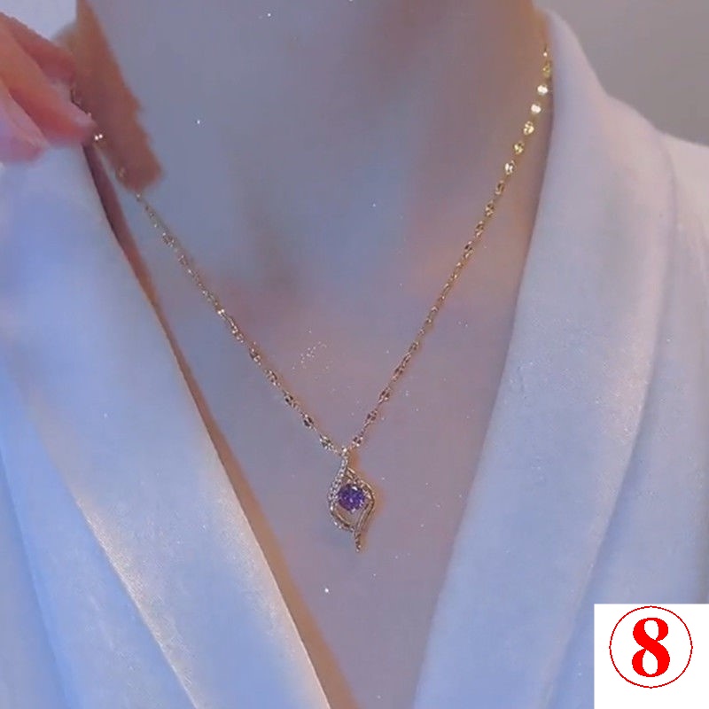 Dây Chuyền Thép Titan Đính Kim Cương Kim Cương Hình Chữ have you Phong Cách Mới 2022 Cho Nữ Dễ Phối Đồ