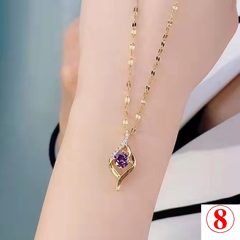 Dây Chuyền Thép Titan Đính Kim Cương Kim Cương Hình Chữ have you Phong Cách Mới 2022 Cho Nữ Dễ Phối Đồ