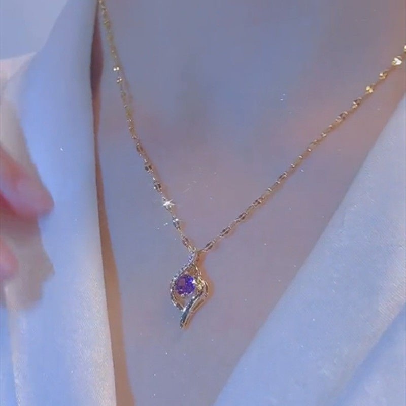 Dây Chuyền Thép Titan Đính Kim Cương Kim Cương Hình Chữ have you Phong Cách Mới 2022 Cho Nữ Dễ Phối Đồ