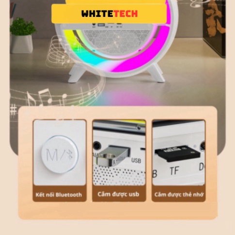 Loa bluetooth chữ G tích hợp đèn led RGB và sạc không dây TECHHIGH
