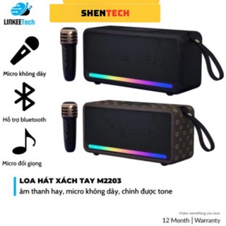 Loa Bluetooth Karaoke M2203 Nhỏ Gọn Tiện Lợi Hỗ trợ thẻ Micro SD Hàng Chính Hãng TECHHIGH