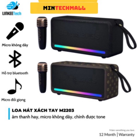 Loa Bluetooth Karaoke M2203 Nhỏ Gọn Tiện Lợi Hỗ trợ thẻ Micro SD Hàng Chính Hãng- HIGHTECH