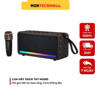Loa bluetooth hát karaoke m2203 nhỏ gọn tiện lợi hỗ trợ thẻ micro sd & usb hàng chính hãng- hightech