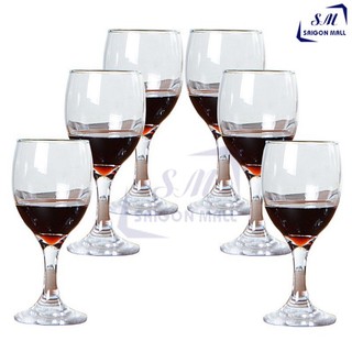 Bộ 6 ly thủy tinh gl2004 uống rượu vang cao cấp deli