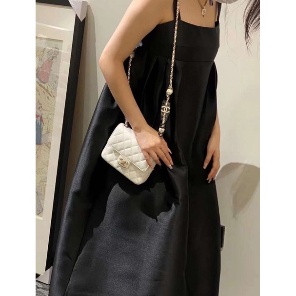 Túi xách dành cho nữ P23 Logo mini sz16cm quai xích gắn charm logo hãng xinh xỉu kèm hộp vip