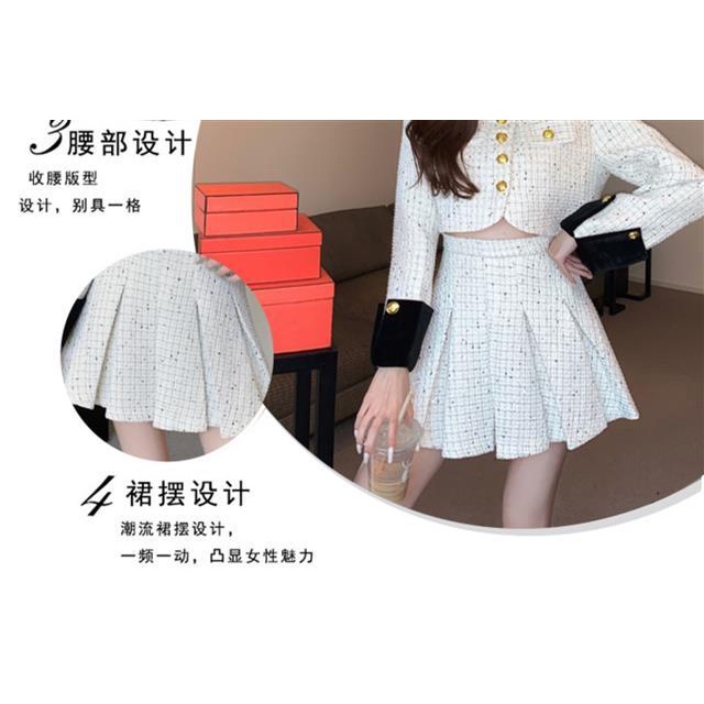 Set Áo Khoác Và Chân Váy Lưng Cao Thời Trang Xuân Thu 2023 Phong Cách Mới Cho Nữ