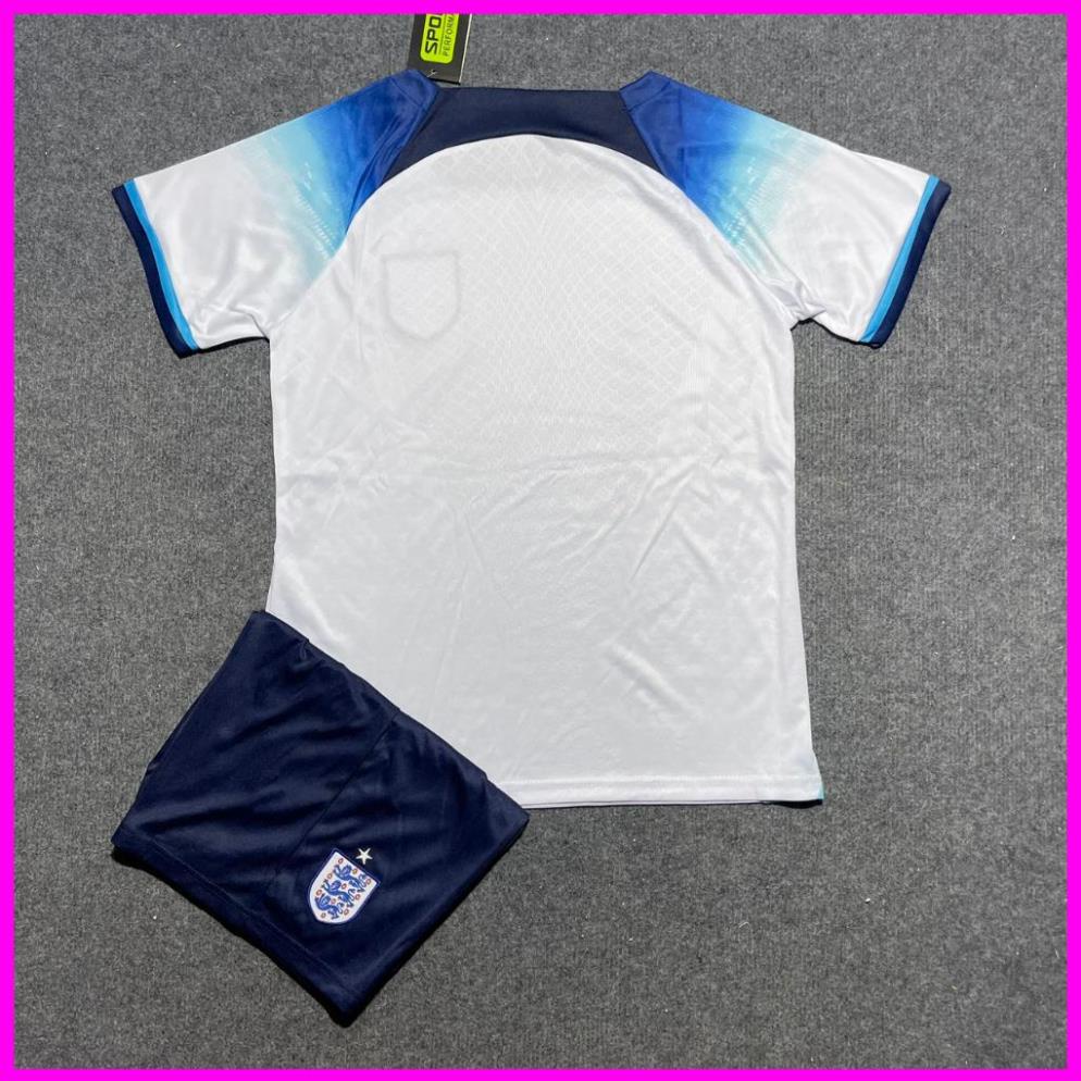 Bộ Quần Áo Bóng Đá ĐT ANH 22/23 - Hàng Thun Thái in Sẵn Số và Tên Cầu Thủ - Logo Thêu