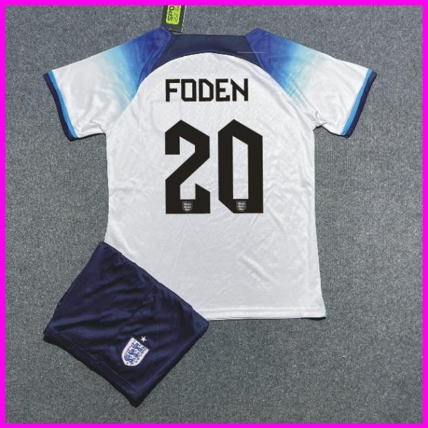 Bộ Quần Áo Bóng Đá ĐT ANH 22/23 - Hàng Thun Thái in Sẵn Số và Tên Cầu Thủ - Logo Thêu