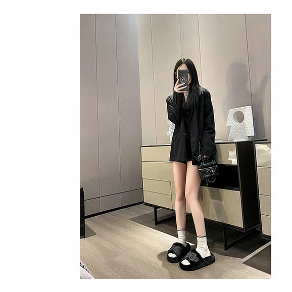 Dép cotton Lót Lông Cừu Đế Dày Thời Trang Thu Đông Hàng Mới 2023 Dành Cho Bạn Nữ
