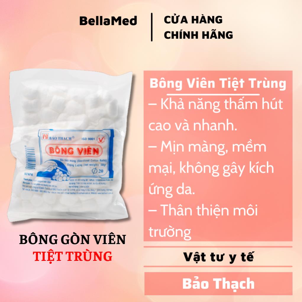 Bông gòn viên Bảo Thạch đã được tiệt trùng-nhều size