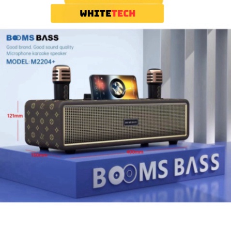 Loa Bluetooth Karaoke M2204 Kèm 2 Micro Không Dây Âm Thanh HD Bass Căng Bảo Hành Chính Hãng 12 Tháng- HIGHTECH