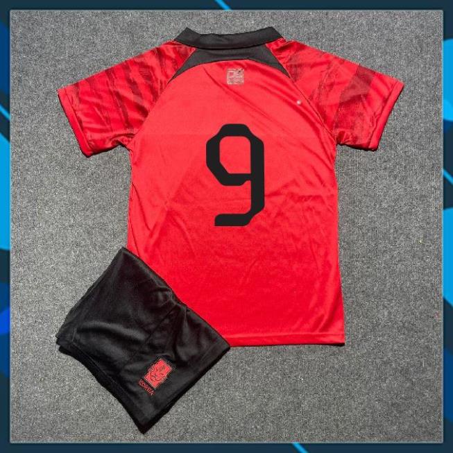 Bộ Quần Áo Bóng Đá ĐT HÀN QUỐC 22/23 - Hàng Thun Thái in Sẵn Số và Tên Cầu Thủ - Logo Thêu