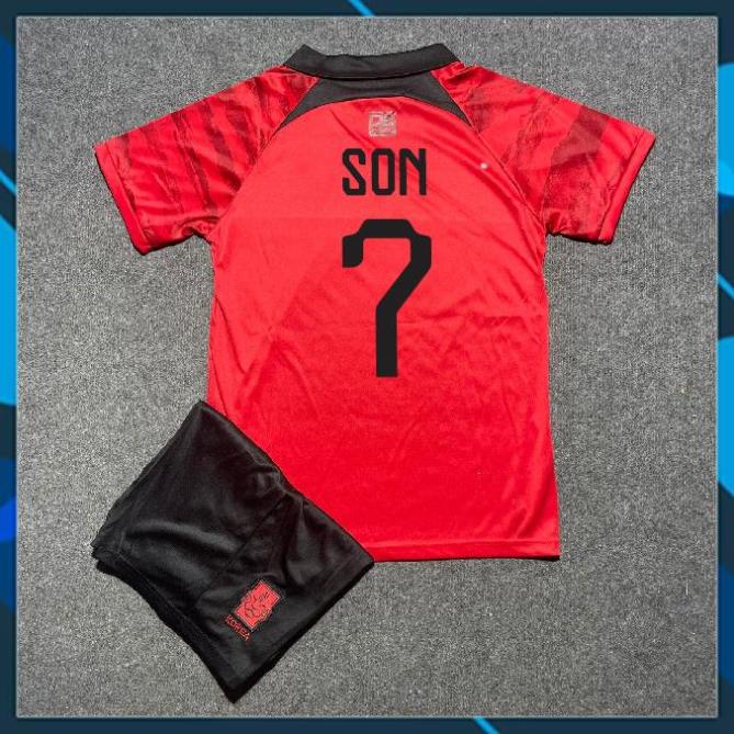 Bộ Quần Áo Bóng Đá ĐT HÀN QUỐC 22/23 - Hàng Thun Thái in Sẵn Số và Tên Cầu Thủ - Logo Thêu