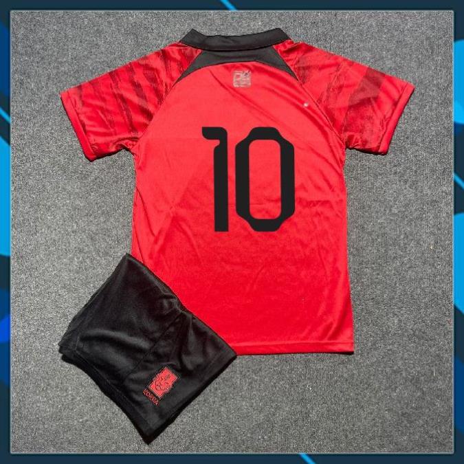 Bộ Quần Áo Bóng Đá ĐT HÀN QUỐC 22/23 - Hàng Thun Thái in Sẵn Số và Tên Cầu Thủ - Logo Thêu