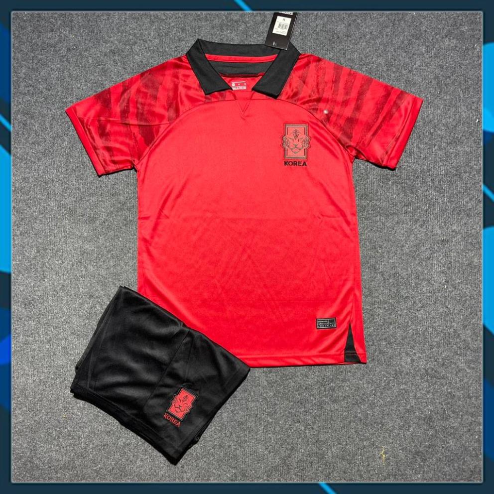 Bộ Quần Áo Bóng Đá ĐT HÀN QUỐC 22/23 - Hàng Thun Thái in Sẵn Số và Tên Cầu Thủ - Logo Thêu